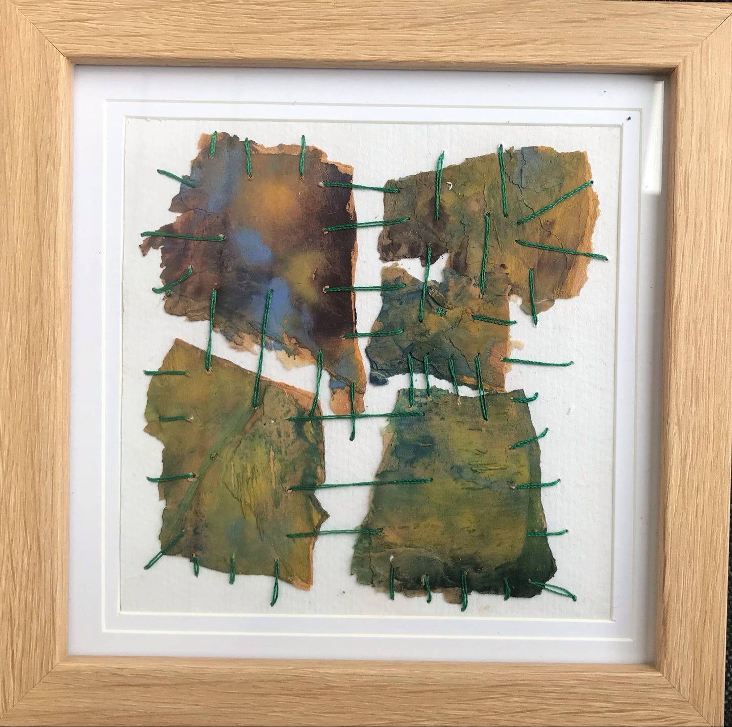 'Cemetary Paperbark' - (Karen Hansen, 2025) Watercolour and Wild Stitching (Framed)